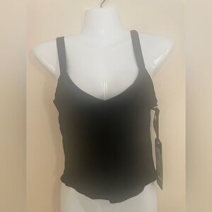 Sz XS women’s Kuwalla tee V neck Lined spaghetti strap camisole/tankTop black